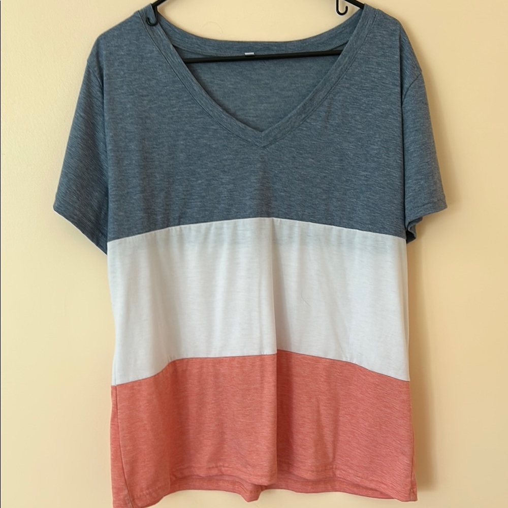 Blue and Gray Boxy Short Sleeve Tee